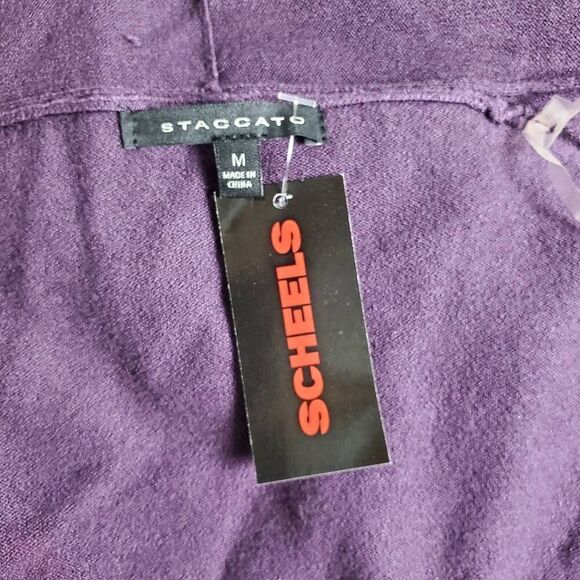 Staccato Purple Open Front Cardigan M NWT Lightweight Pocket Knit Sweater - Picture 5 of 7